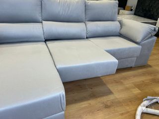 Sofá chaiselongue gris liquidacion