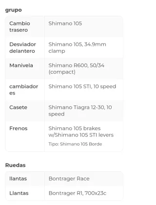 Bicicleta Carretera Trek 2.3 H2 Compact más rodill