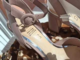 Sandalias Bata Piel Talla 41 Beige/Rosa