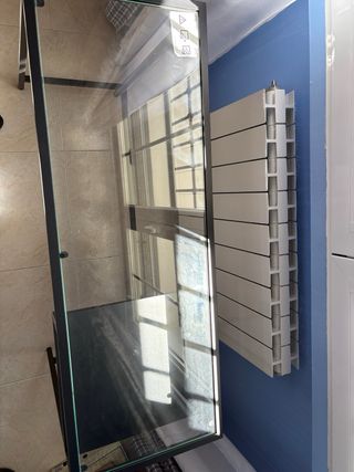 Scrivania Ikea in Cristallo e Metallo Nero