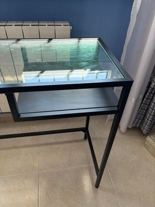 Scrivania Ikea in Cristallo e Metallo Nero