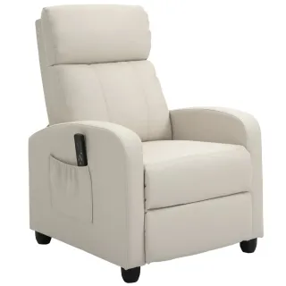Sillón Reclinable Masaje Mando Beige