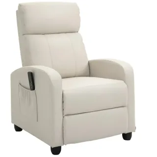 Sillón Reclinable Masaje Mando Beige