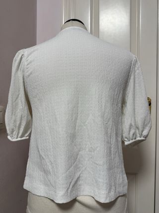 Blusa blanca manga corta verano