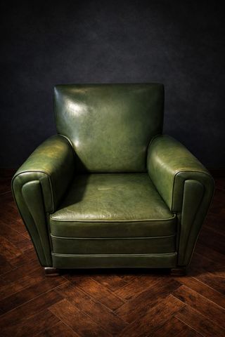 Coppia di poltrone Chester CLUB in pelle verde