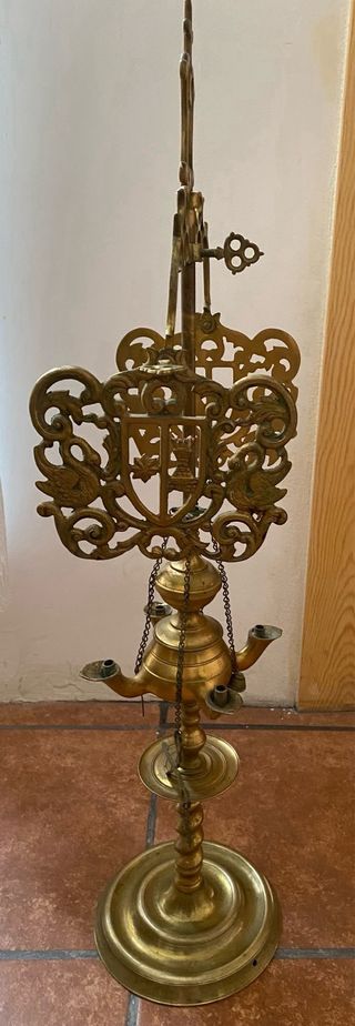 Lámpara de aceite antigua 4 quemadores