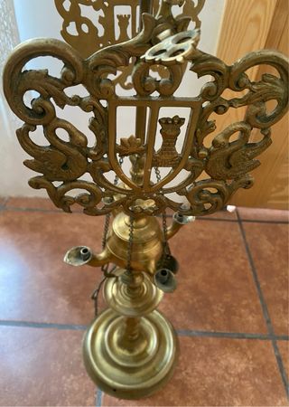 Lámpara de aceite antigua 4 quemadores