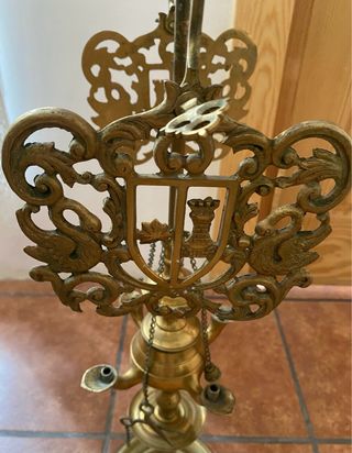 Lámpara de aceite antigua 4 quemadores