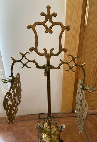 Lámpara de aceite antigua 4 quemadores