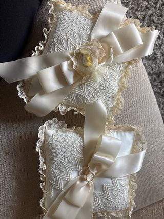 2 Cojín Almohadilla para Boda para anillos y arras