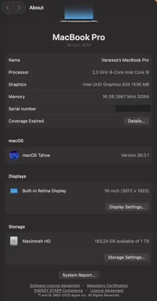 MacBook Pro 16 Plata / Gris Espacial