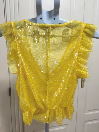 Top Zara Lentejuelas Dorado