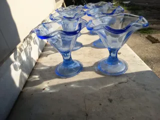 Set 6 Bicchieri Dessert Blu Vetro