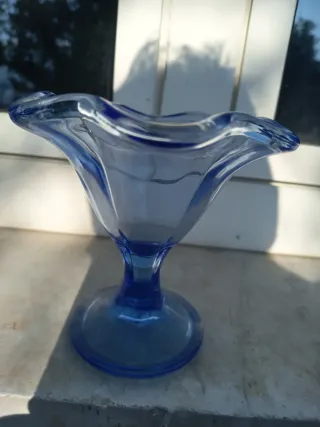 Set 6 Bicchieri Dessert Blu Vetro