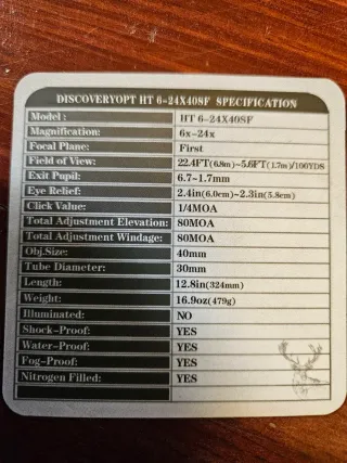 Visor Óptico Discovery Primer Plano Focal 6-24