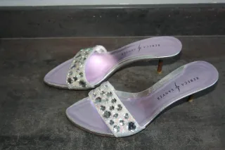Sandalias Rebeca Sanver Morado/Plata Brillantes