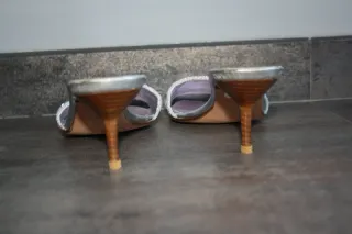 Sandalias Rebeca Sanver Morado/Plata Brillantes