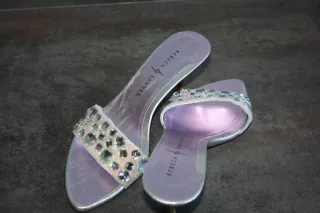 Sandalias Rebeca Sanver Morado/Plata Brillantes