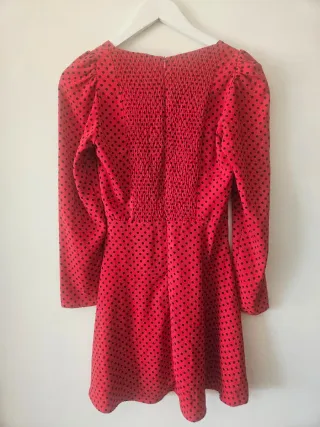 Vestido Zara Rojo Lunares Negros