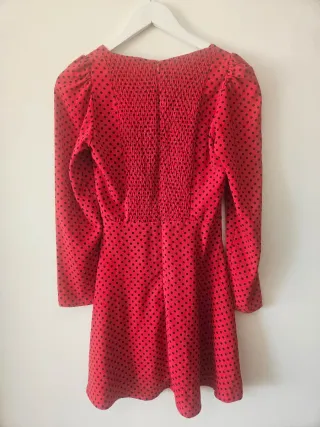 Vestido Zara Rojo Lunares Negros