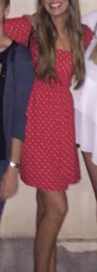 Vestido Zara Rojo Lunares Negros