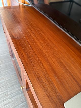 Mueble TV Madera Maciza con Cristal