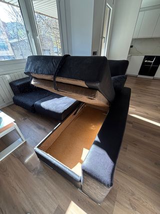 Sofá chaiselongue negro