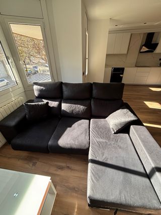 Sofá chaiselongue negro