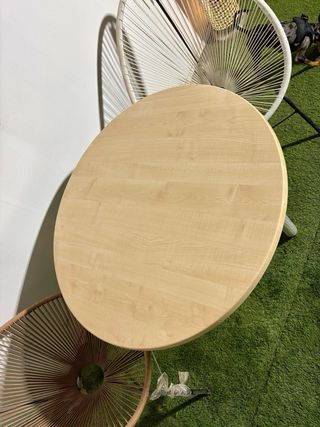 Mesa redonda madera y metal