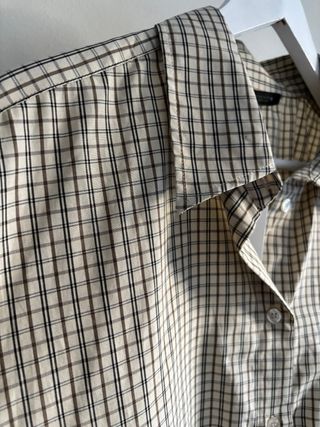 Camisa Zara cuadros beige y marrón