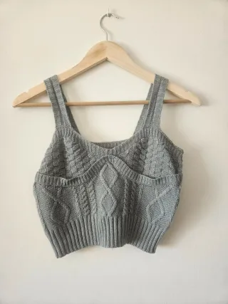 Conjunto top y chaqueta punto