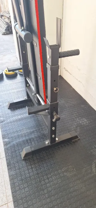 Banco musculación con soporte barra
