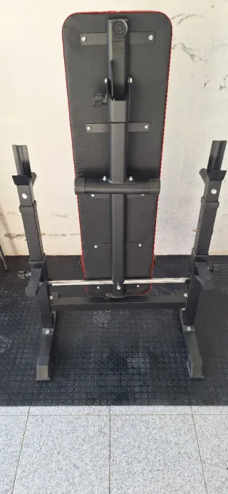 Banco musculación con soporte barra