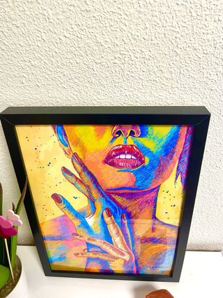 CUADRO ABSTRACTO MUJER MULTICOLOR 43x33