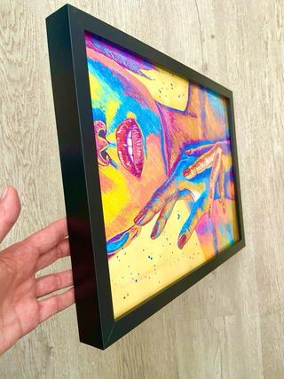 CUADRO ABSTRACTO MUJER MULTICOLOR 43x33