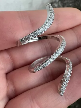 Anello serpente zirconi argento 925