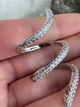 Anello serpente zirconi argento 925