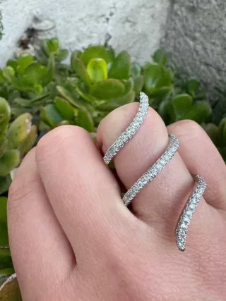 Anello serpente zirconi argento 925