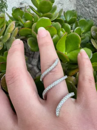 Anello serpente zirconi argento 925