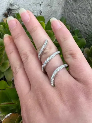 Anello serpente zirconi argento 925