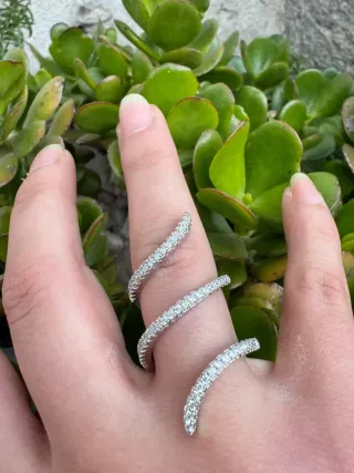 Anello serpente zirconi argento 925
