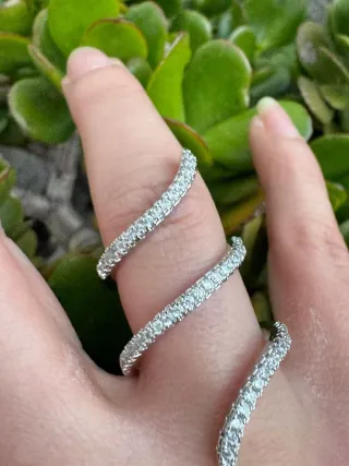 Anello serpente zirconi argento 925