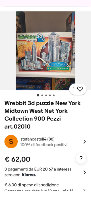 Wrebbit 3D Puzzle New York Midtown West 900 pezzi