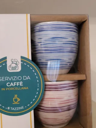 Servizio Caffè Gusto Casa Porcellana 6 Tazzine