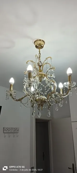 Lámpara de cristal de Bohemia lágrima