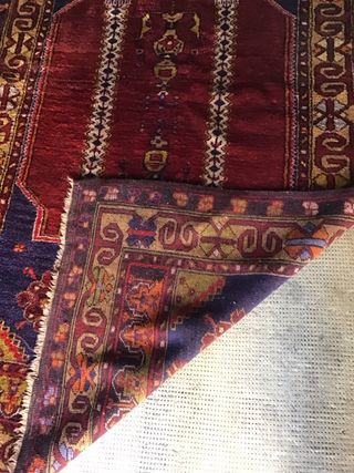 Tappeto Turco Lana Blu Rosso