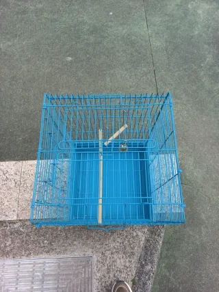 Jaula grande para pájaros azul