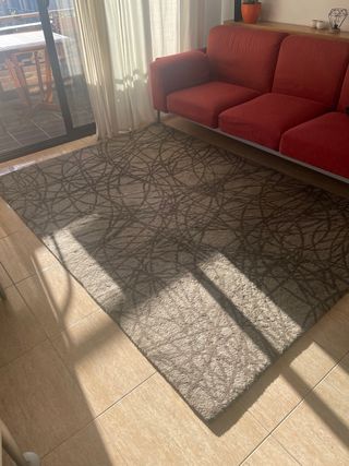 Alfombra 243x171 cm Beige y Marrón