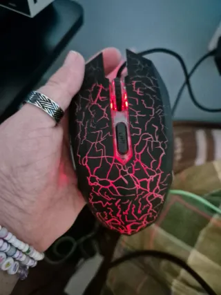 Ratón Gaming Negro con Diseño Crackle