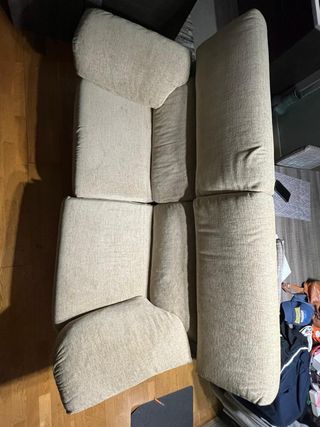 Sofá de 3 plazas en tela beige